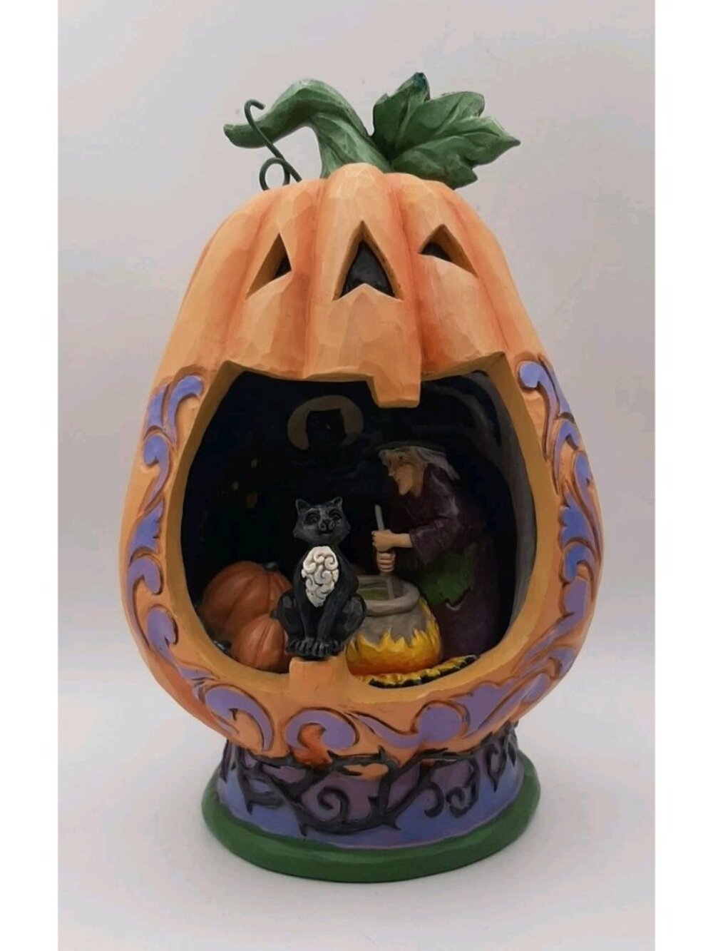 Jim Shore Lighted Pumpkin Witch Bubble Bubble We Love Trouble # 6009511